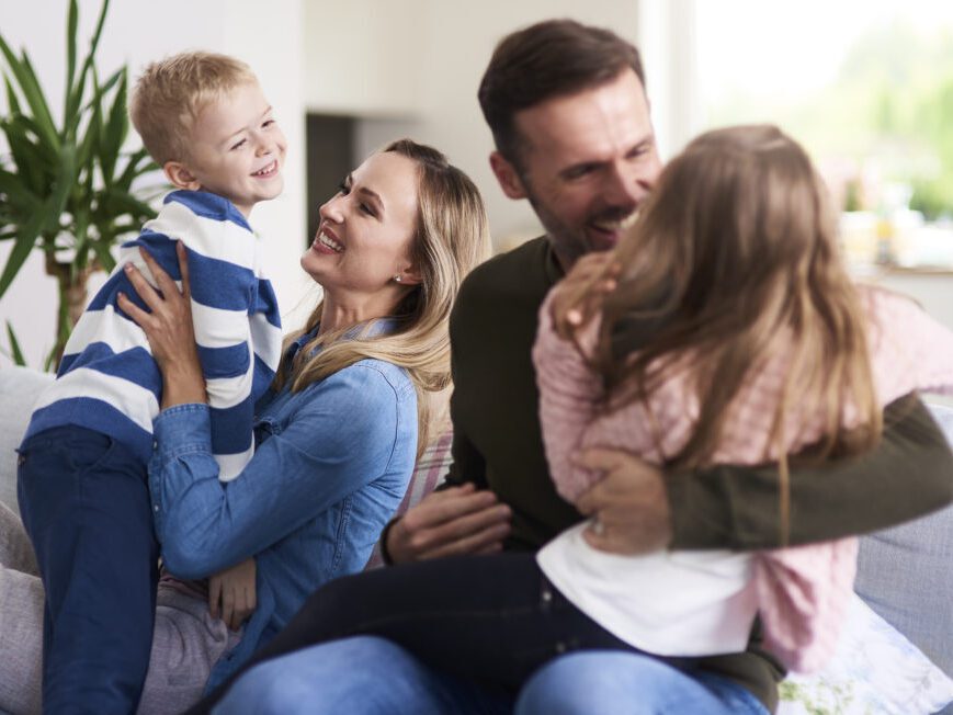 Happy family enjoying time together.