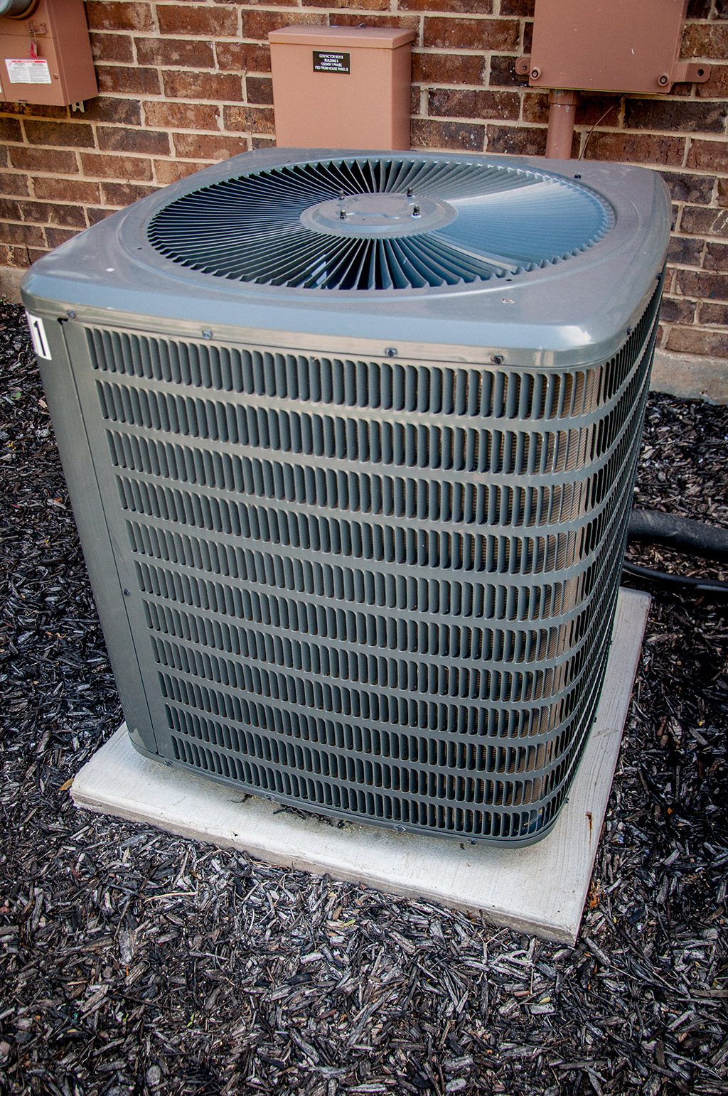 top view of outdoor ductless air conditioner or heat pump.